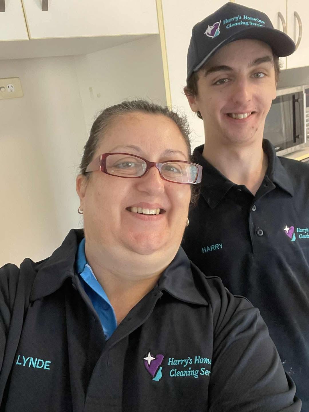 Harry's Homecare team members wearing branded uniforms